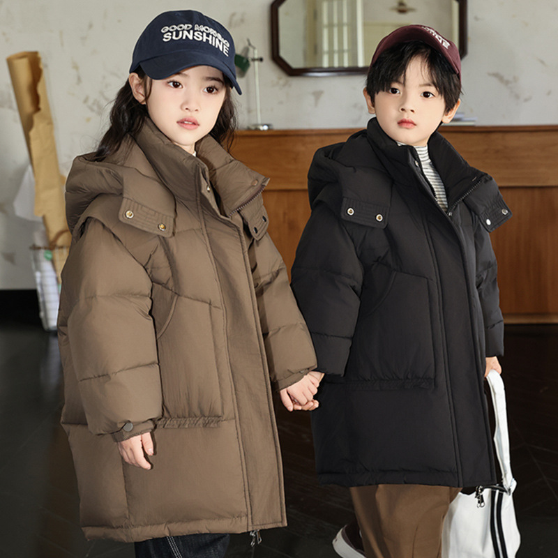男女童羽绒服中长款2025新款洋气儿童冬装小孩子加厚保暖鸭绒衣服