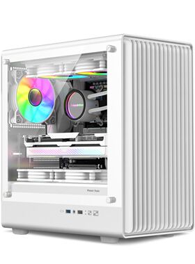 PowerTrain/动力火车 智界V1 玻璃侧透MATX台式游戏办公电脑机箱