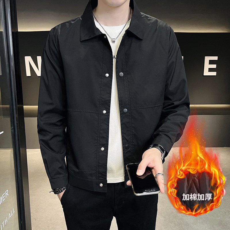 立领加棉加厚外套男士