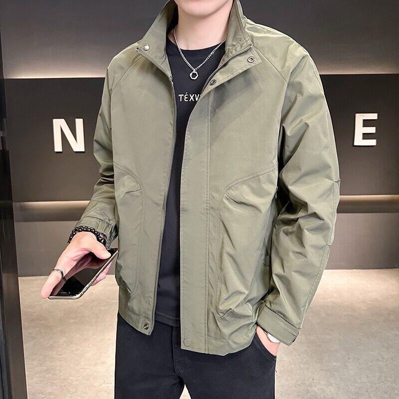 吉萌郎男士纯色立领冲锋衣夹克