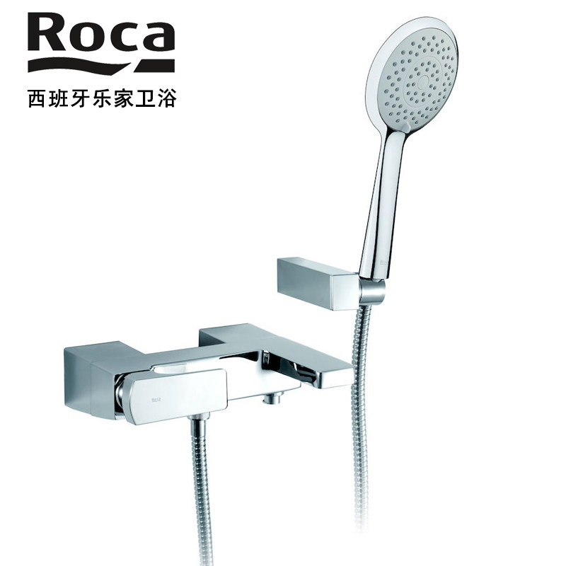roca乐家 艾格挂墙式浴缸淋浴龙头5a0120c0n/nmn/g0n冷热金色全铜