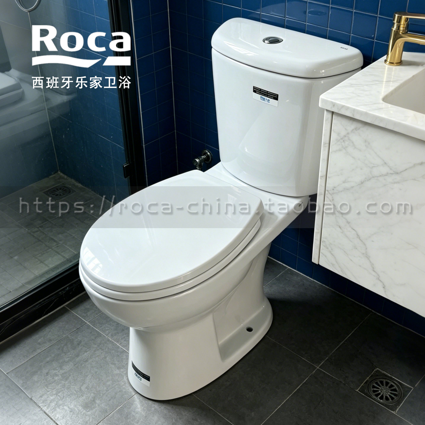 ROCA乐家维拉分体式直冲式座便器3424C3000双冲300坑距冲落式地排