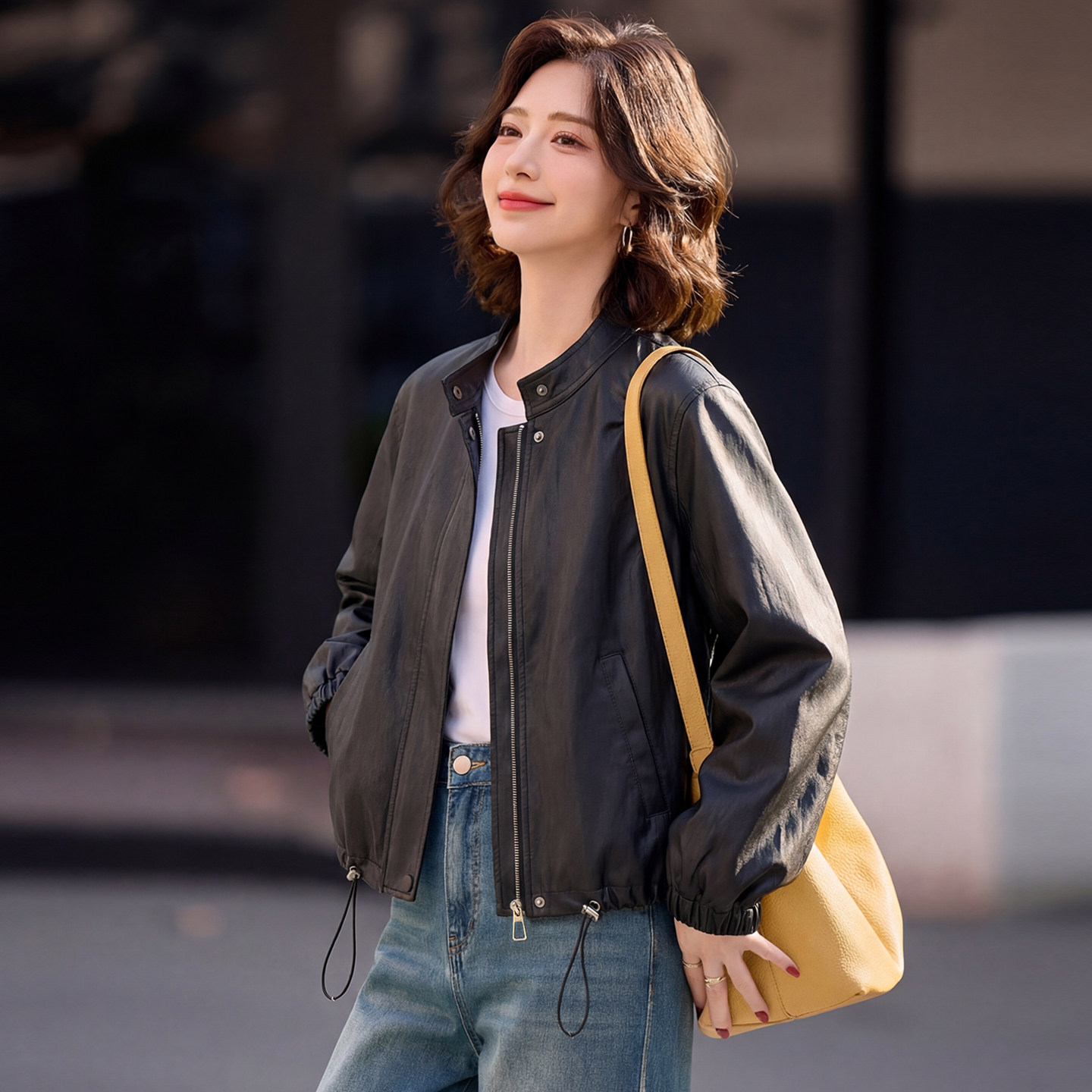 时尚短款海宁小皮衣女春秋新款2026小个子休闲pu皮夹克上衣外套,女装/女士精品,皮衣,淘宝优惠券,粉丝福利购,淘宝优惠卷