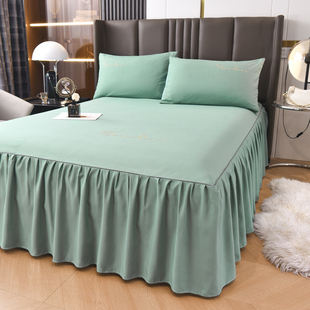 2022年新款 水洗棉床裙单件床罩防尘保护套1.8m床垫床笠床单防滑套