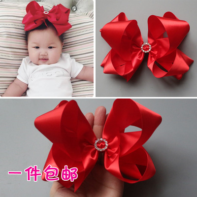 BL熙熙同款 超大号扭叶蝴蝶结发夹发饰宝宝婴儿童顶夹头花头饰品