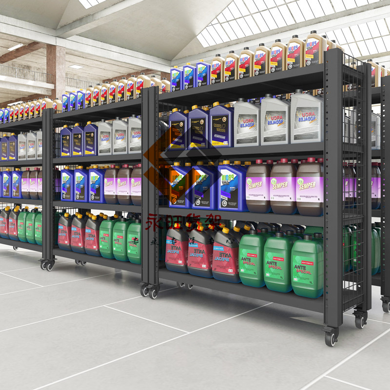 定制带轮子货架仓储可移动带轮储物架家用金属重型仓库多层置物架