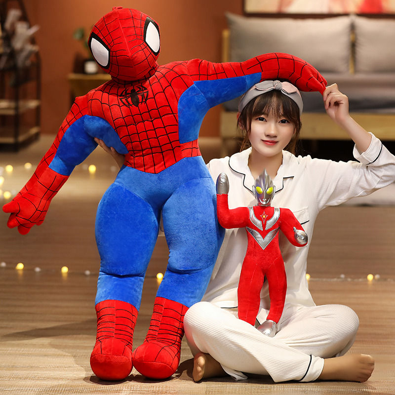 大号蜘蛛侠公仔玩偶毛绒布娃娃睡觉抱枕床上安抚生日礼物送男孩子