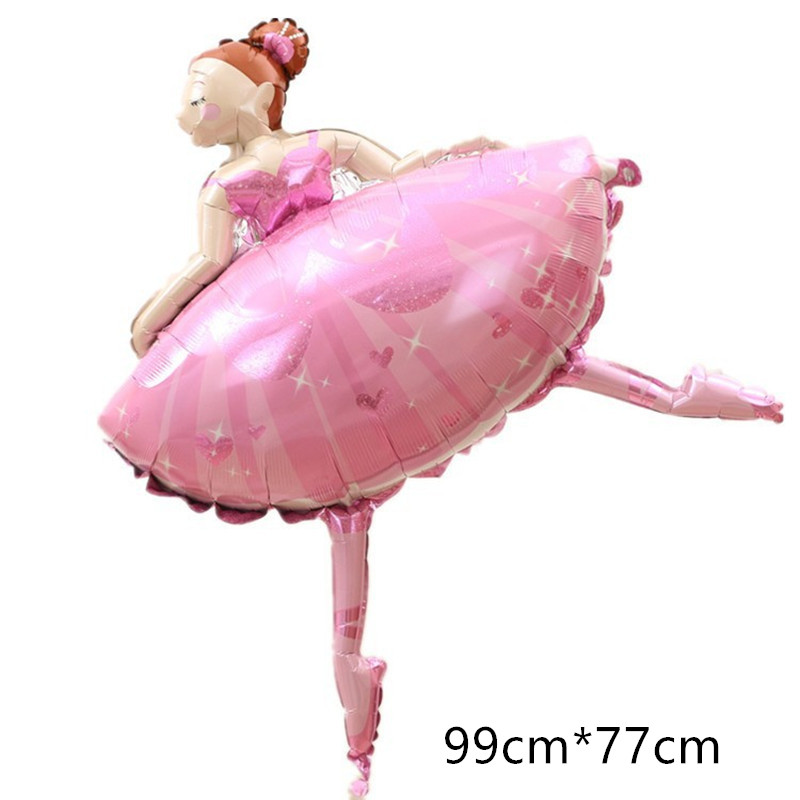 卡通造型 大号 芭蕾舞女孩 公主铝膜气球 生日派对装饰 跳舞粉色