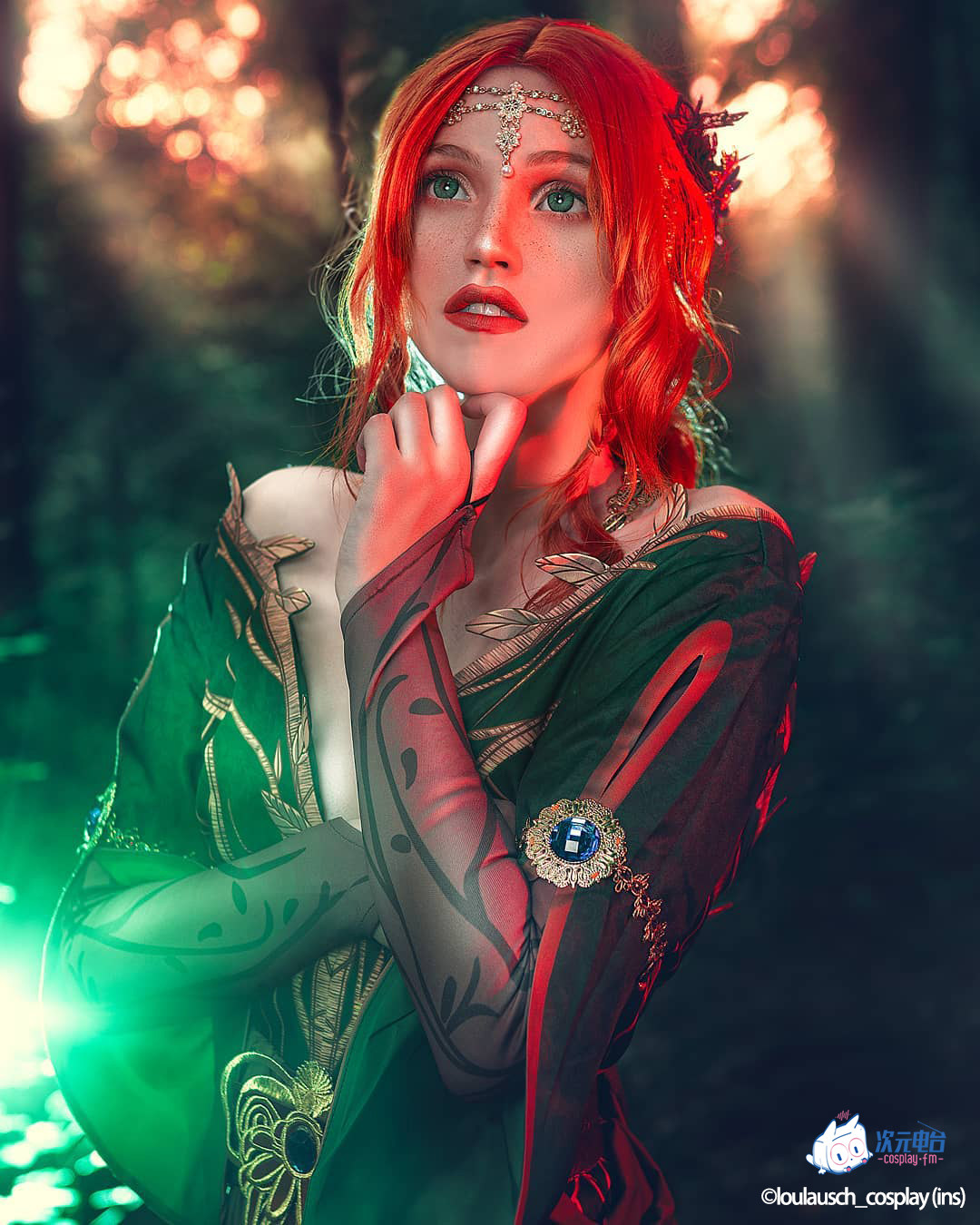 the witcher 3 wild hunt triss巫师3特莉丝cosplay礼服长裙