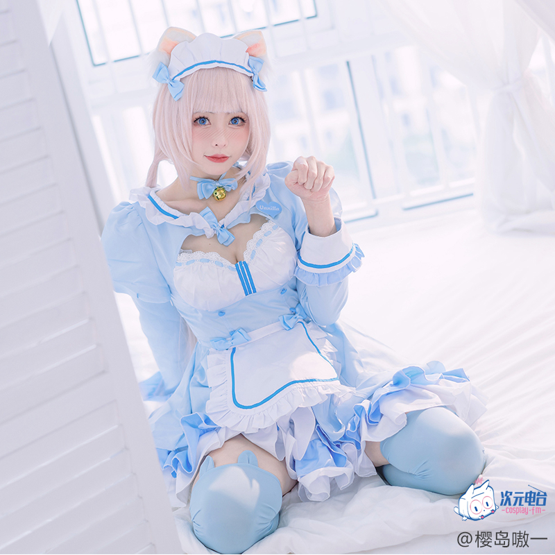 猫娘乐园cos NekoparaV4香草cosplay可爱蓝色女仆装Lolita香子兰-封面