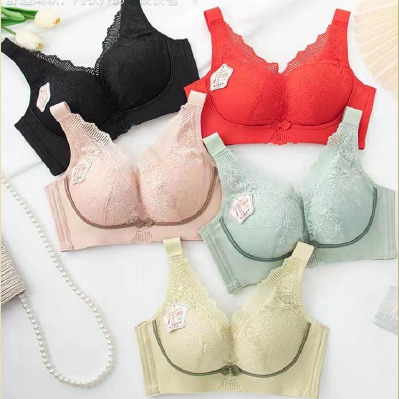 高燃文胸海藻纤维亲肤棉透气中杯聚拢吸湿透气环保舒适无钢圈