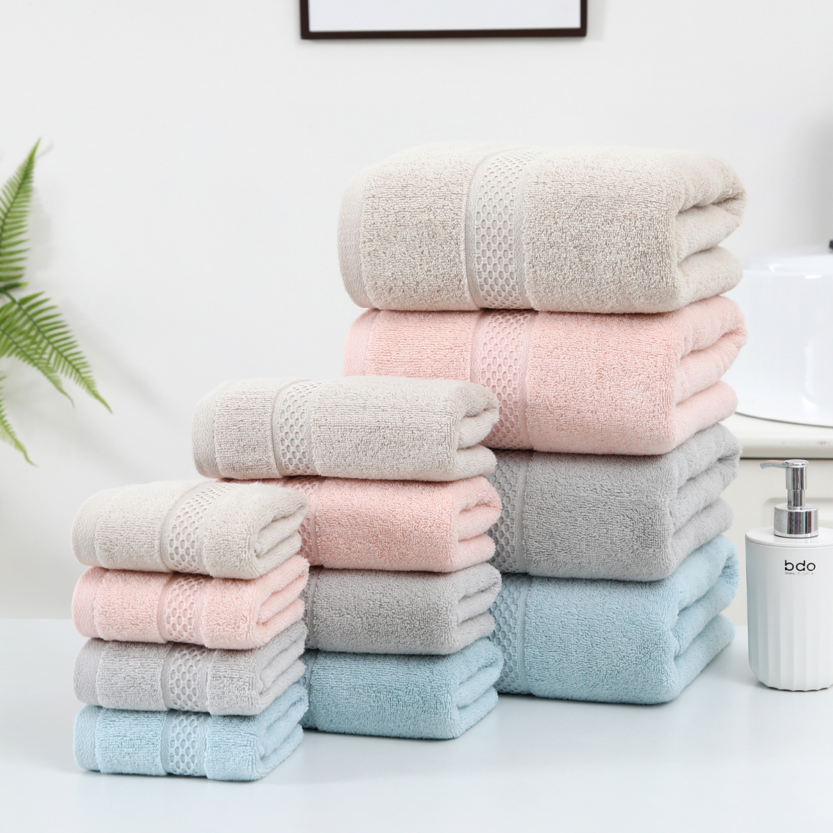 素色缎档方巾面巾浴巾高乐