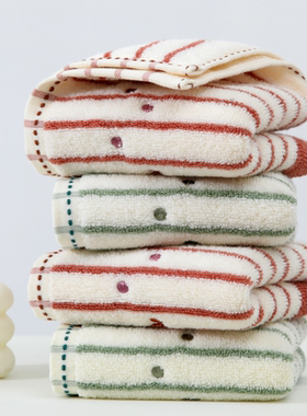 高乐纯棉毛巾典雅清新两色可选全棉儿童毛巾卡通绣花精美厚实