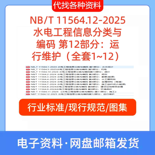 NB/T11564.12-2025水电工程信息分类与 编码第12部分运 行维护