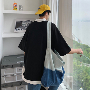 D321 PL608 P45 夏季假两件polo衫短袖男韩版宽松五分袖图片