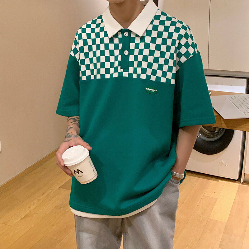2022夏季新款条纹Polo休闲短袖宽松保罗衫 D321 PL605 P45图片