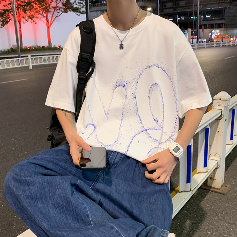 2022高品质潮牌短袖T恤中性男女港风D321T003P35，男装T恤，电商D321A