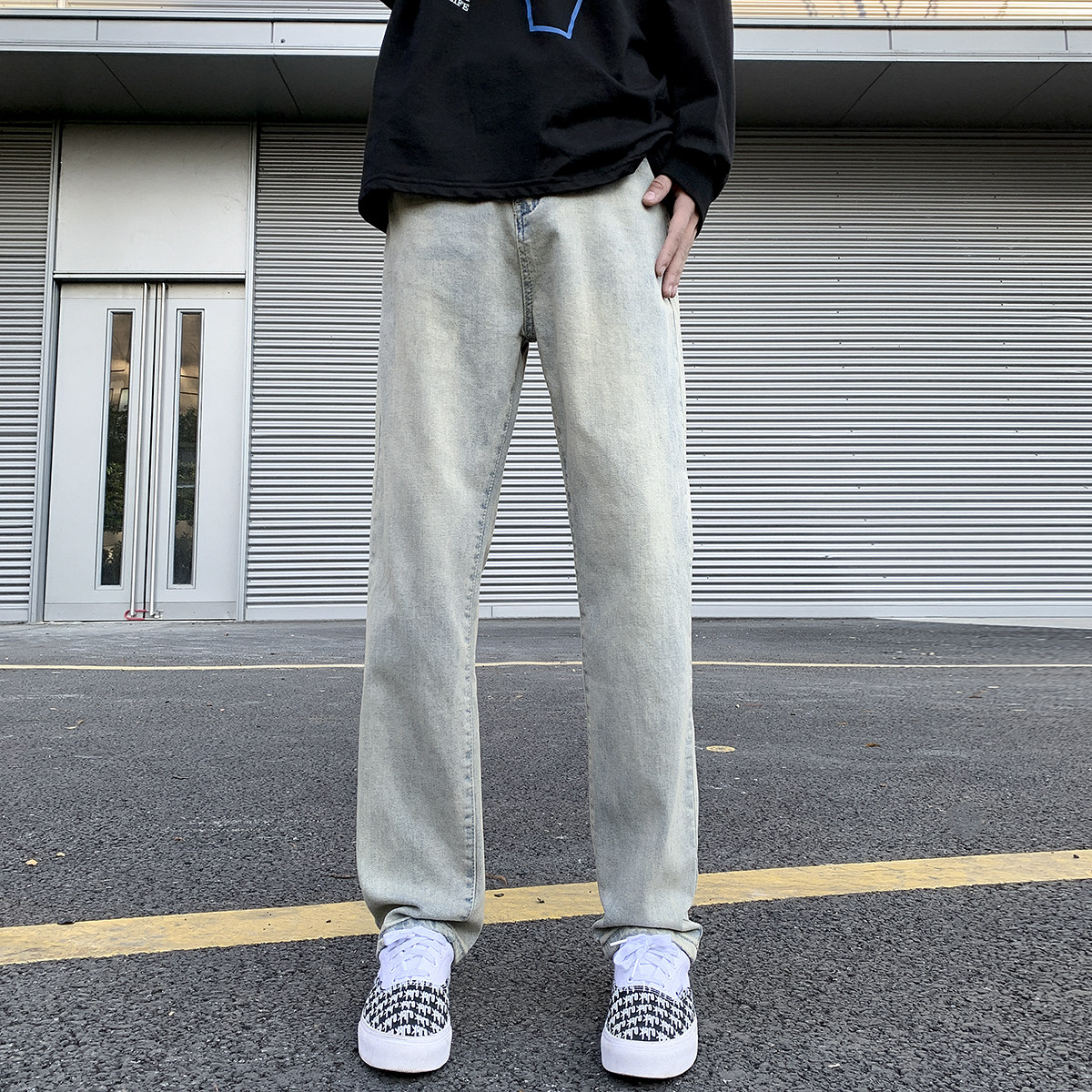 D321NK925P65弹力高街牛仔裤100%棉,男装牛仔裤,电商D321A