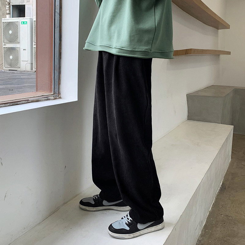 D309-2K2092P40现货主推直筒灯芯绒裤子男垂感拖地休闲裤,男装休闲裤,电商D321A