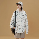 F1060P50夏季小熊印花防嗮外套户外运动防晒衣时尚潮流防嗮服，男装夹克，电商D321A