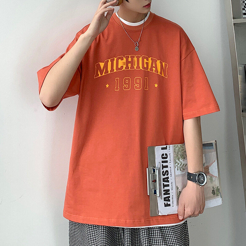2022夏季情侣装纯棉短袖t恤宽松衣服ins潮流半袖潮牌T043P30,男装T恤,电商D321A