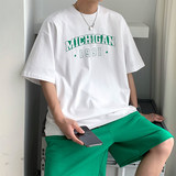 2022夏季情侣装纯棉短袖t恤宽松衣服ins潮流半袖潮牌T043P30，男装T恤，电商D321A