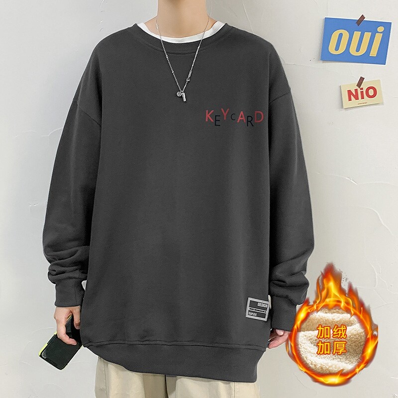 20新款秋冬时尚印花潮流打底衫上衣潮牌加绒卫衣W015,男装卫衣,电商D321A