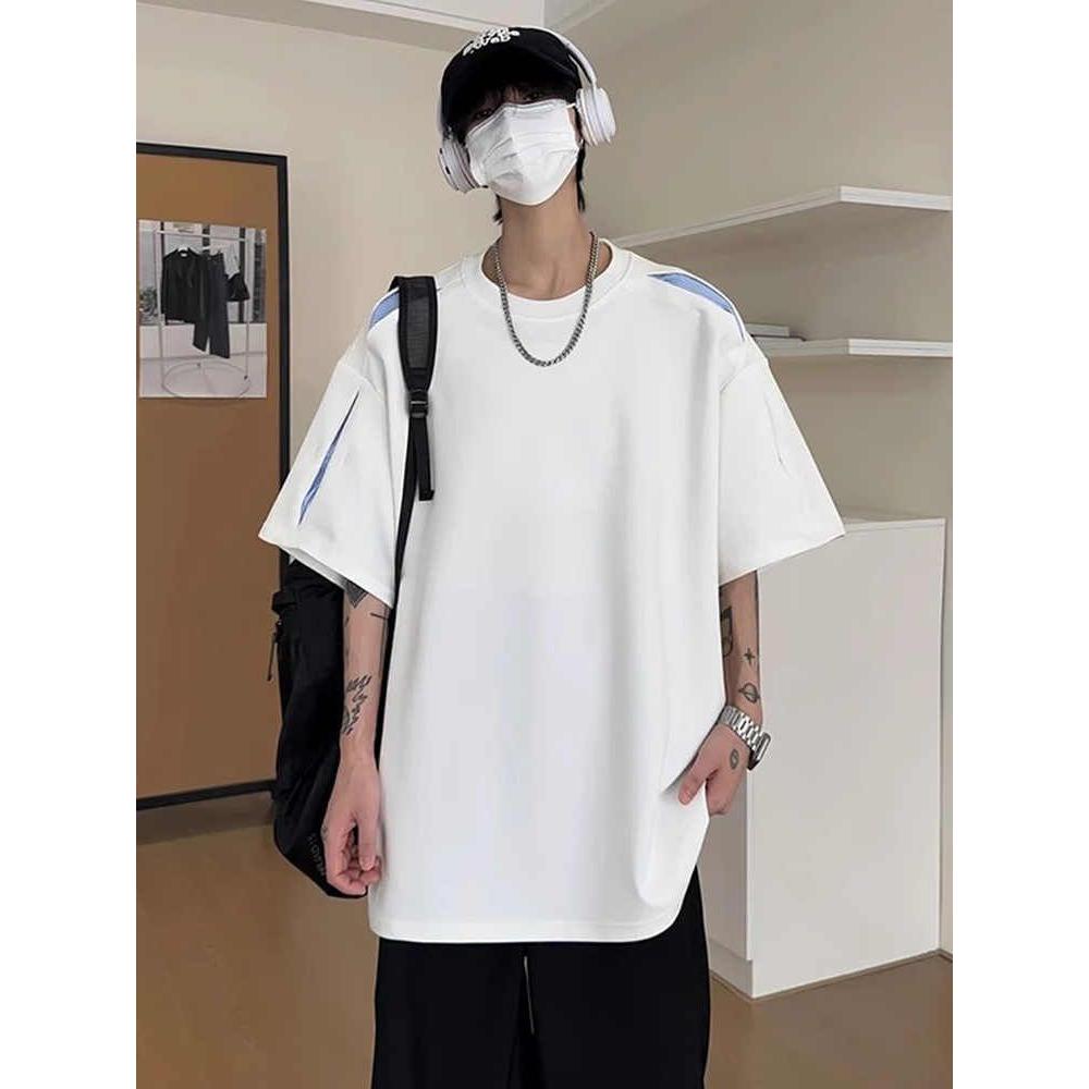 韩版纯色基础款百搭圆领T恤衫W134-P45,男装T恤,电商D321A