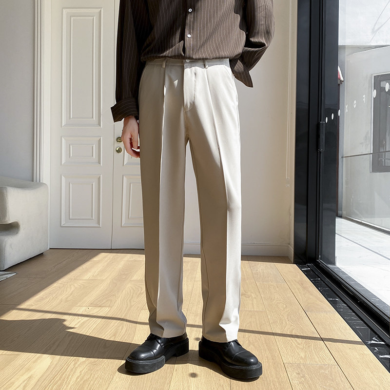 轻熟风春季青年男生直筒裤抖音直播休闲西裤高腰裤子D321S2P55，男装休闲裤，电商D321A