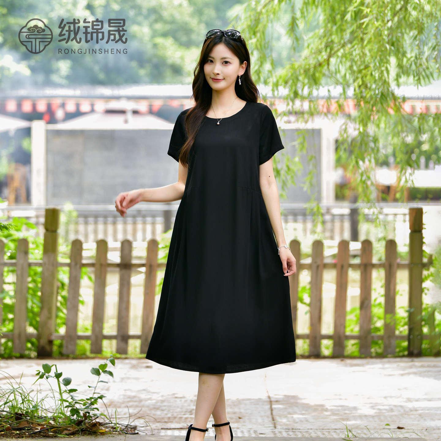 夏季新款棉绸连衣裙女图片