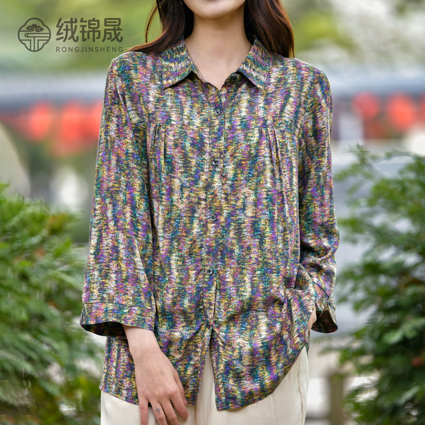 夏季新款时尚休闲棉绸衬衫女图片