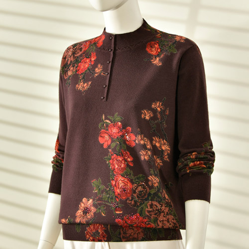 2025秋冬新款印花毛衣