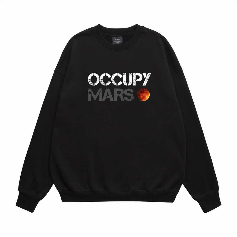 占领火星OCCUPY MARS圆领卫衣 马斯克spacex星舰发射纪念连帽外套