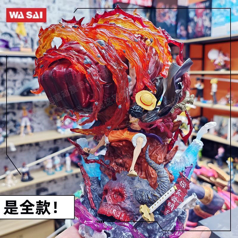 海贼手办业火路飞gk三档雕像摆件送男友生日礼物动漫周边模型