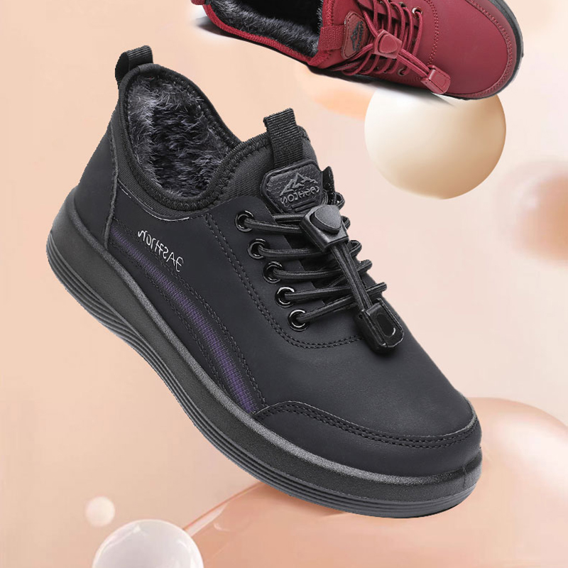 老北京布鞋女棉鞋冬季加绒保暖软底防滑一脚蹬中老年人妈妈运动鞋