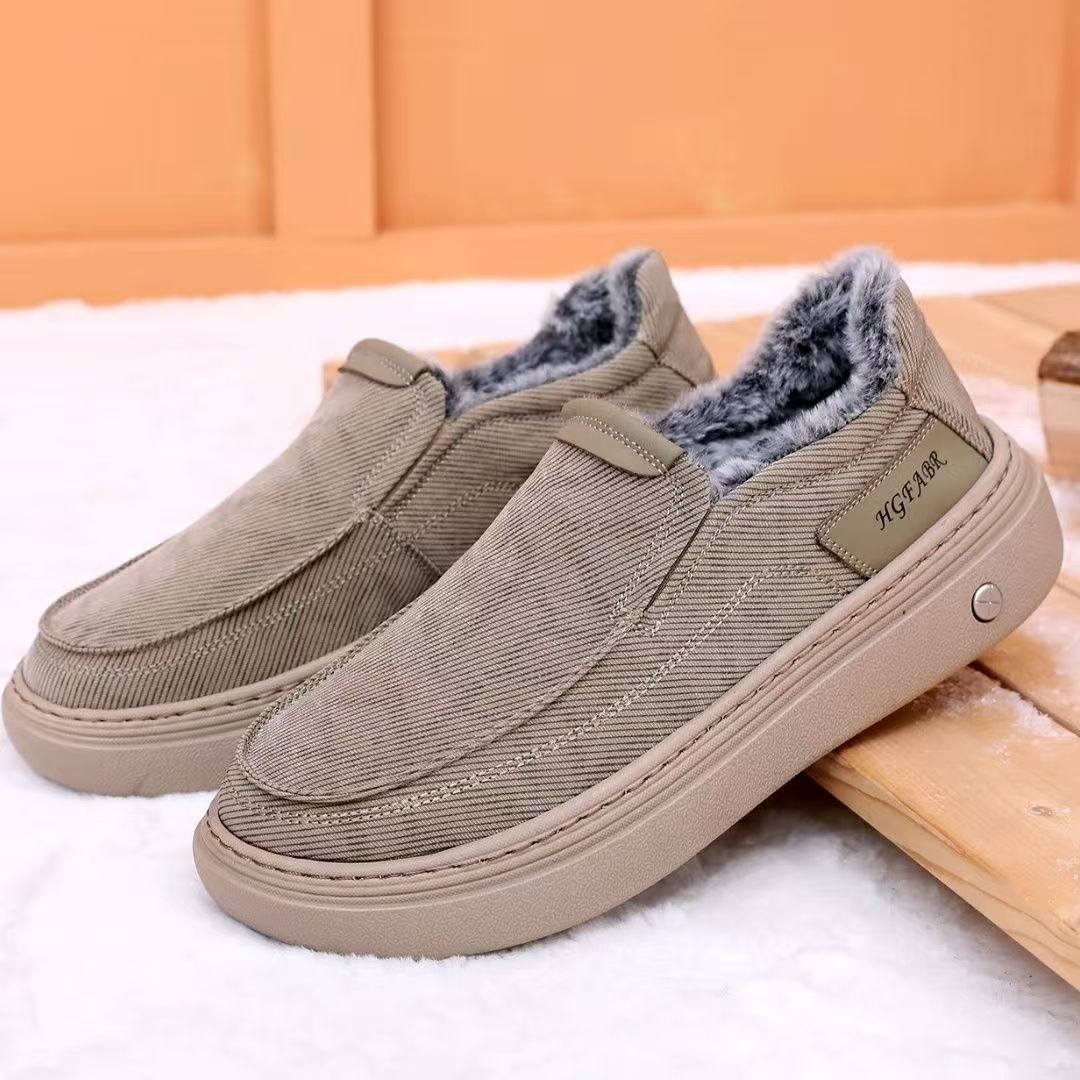 北京布鞋男棉鞋新款男鞋轻便保暖爸爸软底防滑脚蹬男士厚底休闲鞋