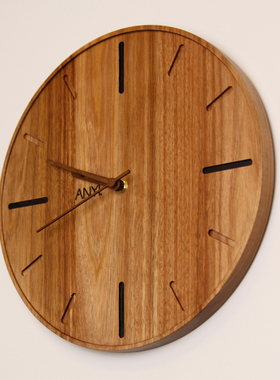 相思木时钟静音挂钟实木2025新款12英寸20mm厚实木