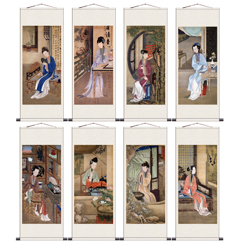 茶楼雍正十二美人清代古典字画