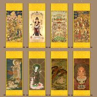 孔雀明王像觀音像佛像裝飾畫絲綢卷軸畫定制玄關(guān)掛畫定制風(fēng)水觀音