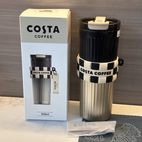 COSTA黑金尊贵渐变保温杯保冷杯650ml奢华贵316不锈钢带吸管绝版