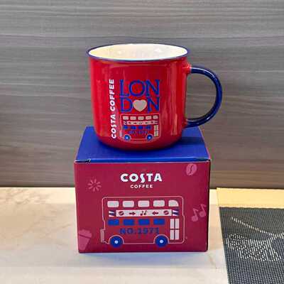 COSTA巴士英伦马克杯25年新款复古陶瓷杯咖啡杯高颜值水杯370ml清
