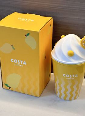 COSTA快乐一夏系列马克杯芒果可爱陶瓷吸管杯265ml黄色高颜值清仓