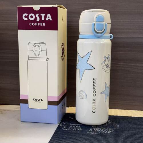 COSTA海洋系列保温杯316不锈钢海星弹跳杯盖吸管直饮双用500ml