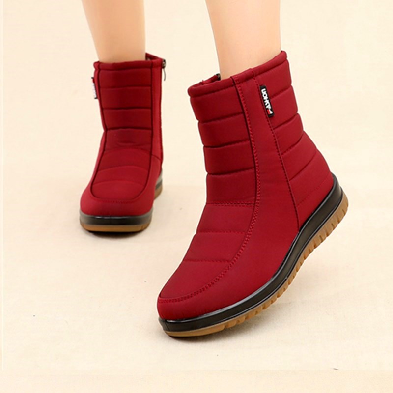 防水短筒女靴大码加绒棉鞋雪地靴