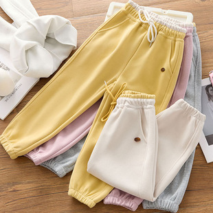 好版型女童洋气拼色运动卫裤中大儿童百搭宽松休闲灯笼裤2026春款