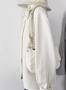 现货/重工手作月下玫瑰设计感白色衬衫少女宽松小众衬衣长袖上衣