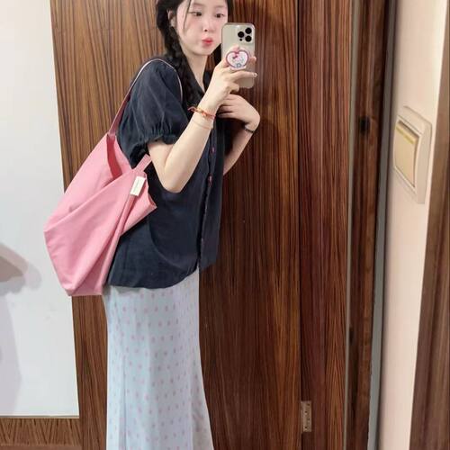 现货/夏日清新碎花半身裙中长款温柔氛围感高腰飘逸中长裙女洋气
