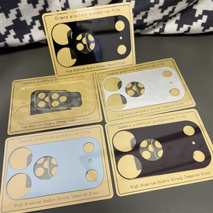 适用iPhone18promax镂空镜头膜光面底座防爆膜 苹果18pro黑银蓝红色摄像头开孔光面钢化膜透明彩贴膜手机配件