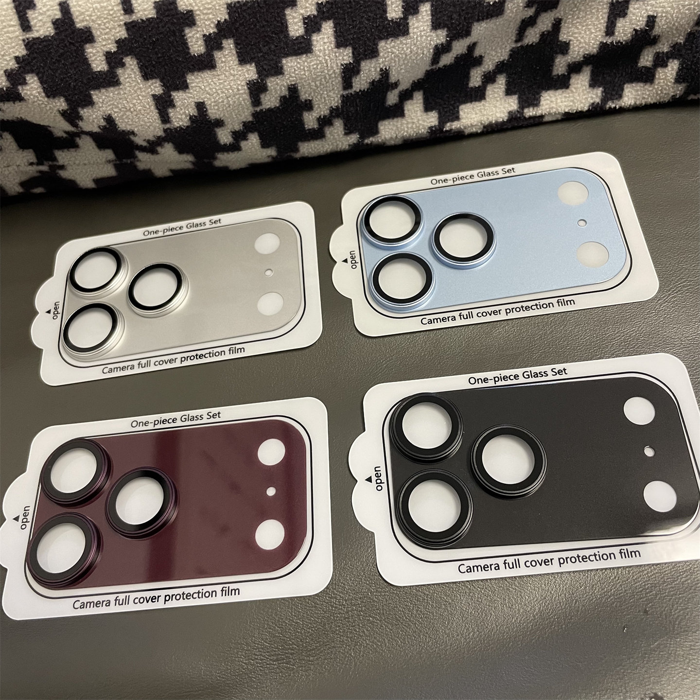 适用苹果18promax超薄光面钢化玻璃镜头膜彩膜 iPhone17pro/18pro黑色银色蓝色酒红色摄像头保护膜防爆贴膜潮