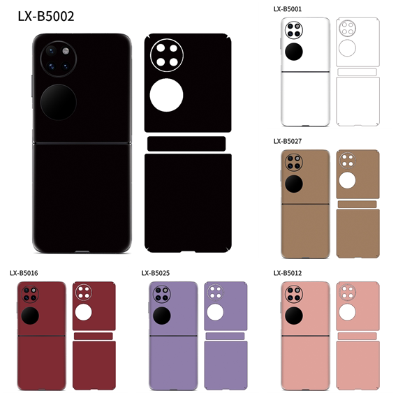 适用华为p50pocket简约纯色全包手机贴膜Pocket2宝盒改彩色彩膜软贴纸3M软膜不留胶类纸膜pockets超薄后背膜